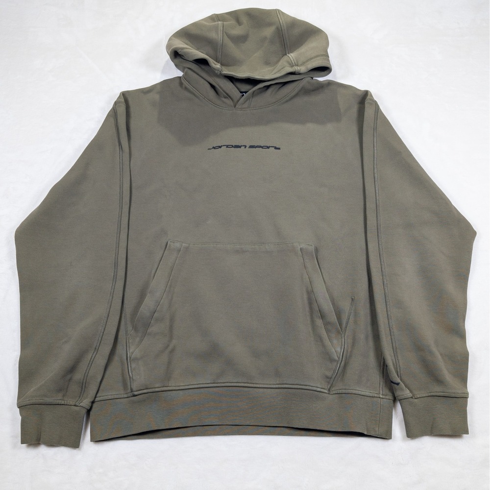 Nike Air Jordan Hoodie Mens S Olive Green Jumpman Fleece Pullover Athleisure